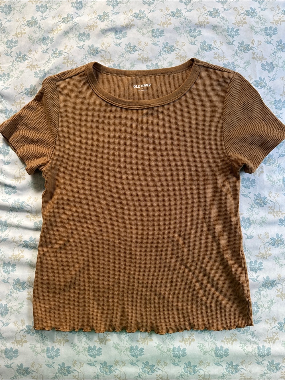 Old Navy Women's Caramel Waffle Short Sleeve Tee